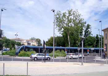 Negotiating a roundabout / traffic circle in Bordeaux.