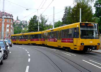 Heavy rail style overhead wiring.