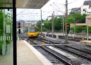 Stuttgart Stadtbahn train at off-street station.