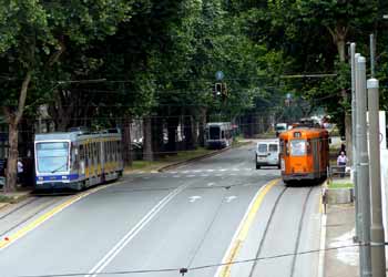 Light rail / other traffic segregation in Turin.