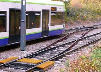 Linkage track between two rail tracks.