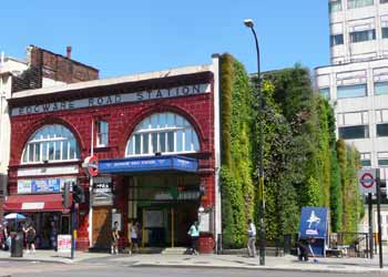 Edgware Road Station Green Wall.