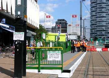 Temporary tram stop Dingwall Road Tramlink