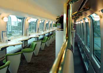 Shimakaze train cafeteria upper deck.