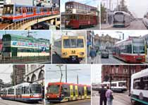 A montage of images showing British tram and light rail systems.
