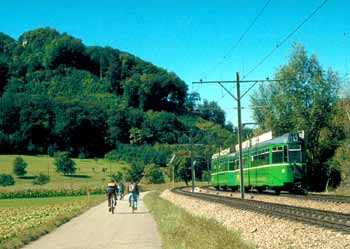 Double track line alongside shared cycle + foot path.