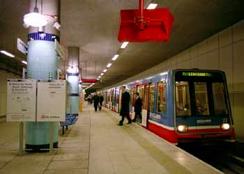 Docklands Light railway train.