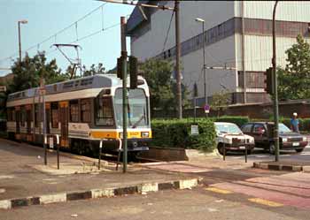 Light rail / other traffic segregation in Turin.