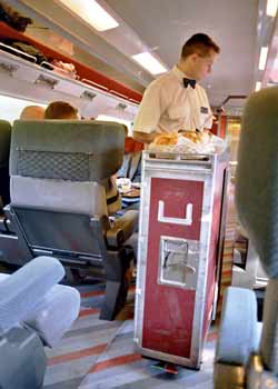 Eurostar at seat refreshment trolley.