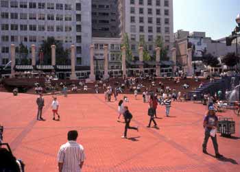 Pioneer Courthouse Square Portland Oregon.